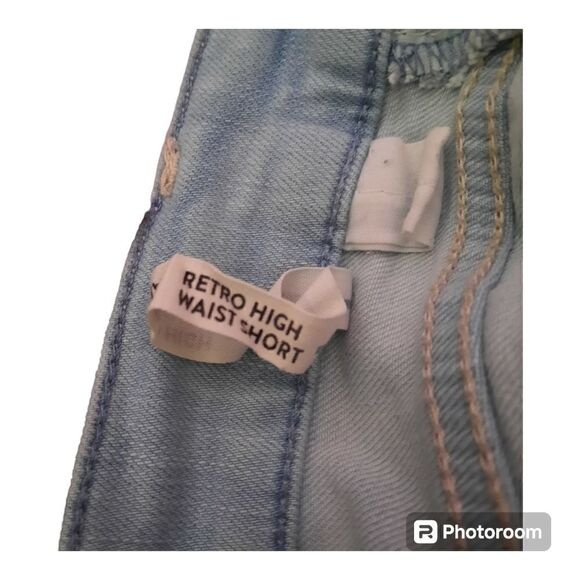 Garage Retro High Waist Short Light Wash Booty Shorts Super Soft Feel - Picture 3 of 4